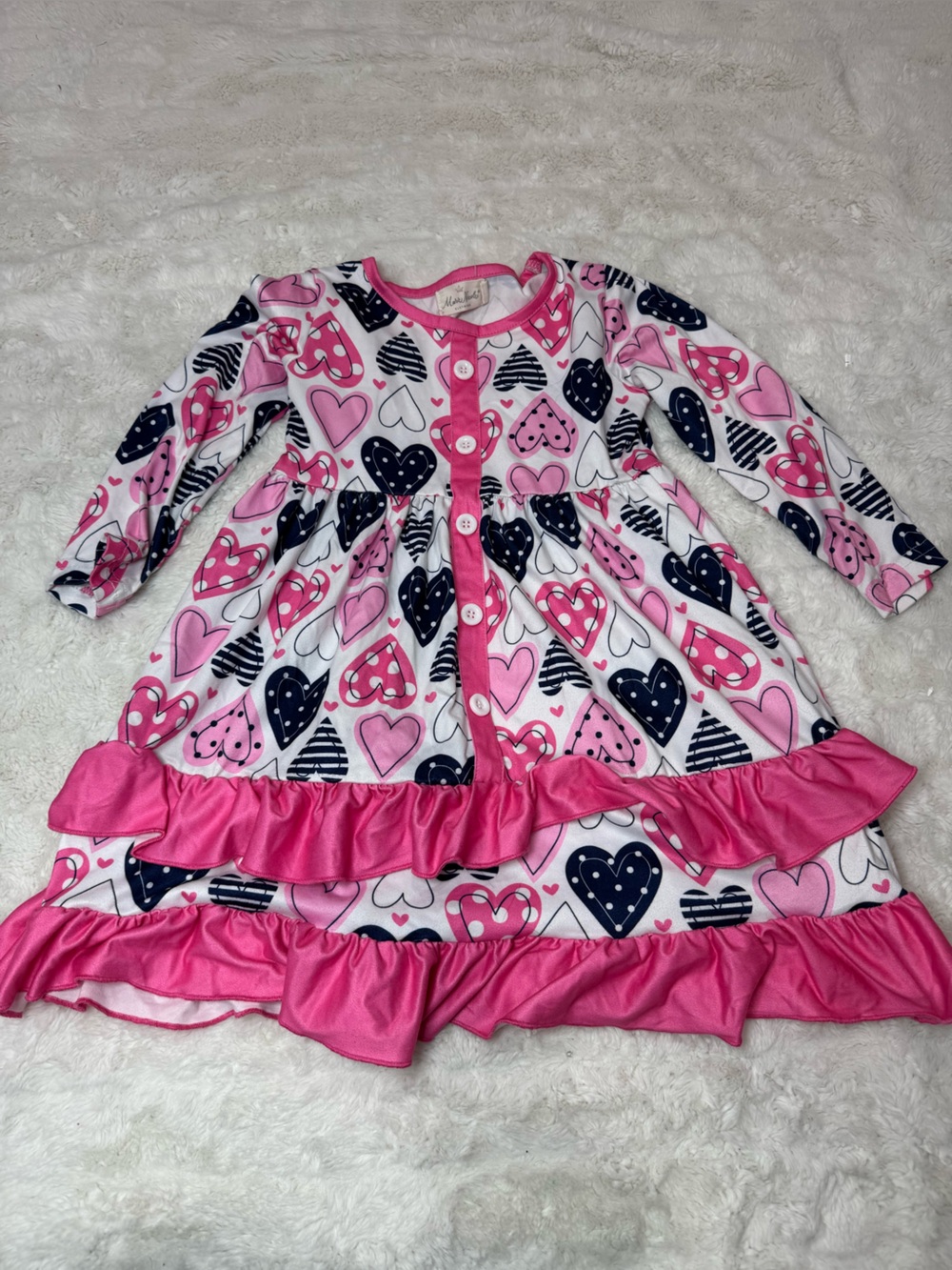 Marie Nicole Ruffled Heart Dress